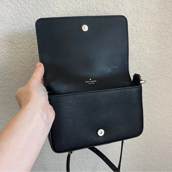 Kate Spade MSRP $299 Black Pebbled Leather Crossbody